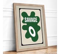 Savage Card Modern Framed Wall Art Print A4 (29.7×21cm) Oak, Wall Decor for Living Room, Bedroom, Office & Home, Ready to Hang, Art Gift