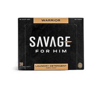 Savage for Him Laundry Detergent Sheets - No Plastic Jug, Compact & Travel-Friendly, Warrior Scent - 30 Sheets (60 Loads)
