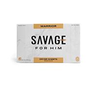 Savage for Him - Laundry Fabric Softener Dryer Sheets for Men - Premium Scented Dyer Sheets - Warrior Scent - No Plastic Jug - Compact & Travel-Friendly - 40 Sheets