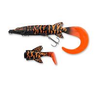 Savage Gear 3D Hybrid Pike Fishing Bait, 1 1/2 oz, Black Orange Pike, Realistic Contours, Colors & Movement, Durable ABS Construction, Heavy-Duty Treble Hooks, Line Thru Wired Design