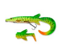 Savage Gear 3D Hybrid Pike Fishing Bait, 1 1/2 oz, Firetiger, Realistic Contours, Colors & Movement, Durable ABS Construction, Heavy-Duty Treble Hooks, Line Thru Wired Design, Replaceable PVC Tails