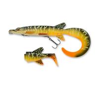 Savage Gear 3D Hybrid Pike Fishing Bait, 4 1/2 oz, Pike, Realistic Contours, Colors & Movement, Durable ABS Construction, Heavy-Duty Treble Hooks, Line Thru Wired Design, Replaceable PVC Tails