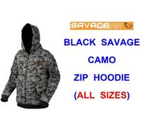 SAVAGE GEAR BLACK CAMO ZIP HOODIE JACKET FOR SG2 SG4 SGS4 SGS5 SGS6 ROD FISHING
