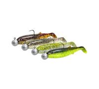 Savage Gear Cannibal Shad Mix - Paddle Tail Shad Lures for Perch, Pike, Zander, Trout, Catfish - UV Active, Strike-Triggering Scent, Freshwater & Saltwater Angler Kit Clear Water Mix 12.5 cm