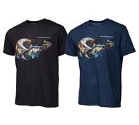 Savage Gear Cannibal T-Shirt - Quick-Dry, Breathable Fishing & Outdoor Shirt with Iconic Predator Print | Lightweight, Moisture-Wicking & Performance Fit for Anglers, Campers & Hunters M Blue