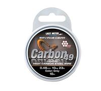 Savage Gear Carbon49 High Carbon Steel Wire - 10m Coated Grey - 0.48mm 24lbs/11kg