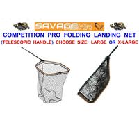 SAVAGE GEAR COMPETITION PRO TELESCOPIC FOLDING RUBBER MESH LANDING NET PIKE BOAT