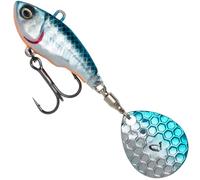 Savage Gear Fat Tail Spin Sinking Jig Spinner, Size/Weight/Colour: 8 cm/24 g/Blue Silver