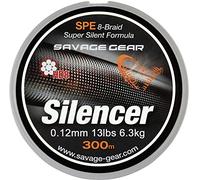 Savage Gear HD8 Silencer Braid 120 m Braided Fishing Line for Pike Zander Perch Trout 8-Way Round Braided 0.12 mm 6.3 kg