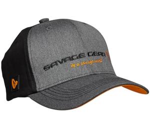 Savage Gear Peaked Cap for Predator Fishing Strike Cap Grey Melange, gray