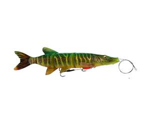 Savage Gear PRE-RIGGED SOFT LURE 4D LINE THRU PIKE - 750, per unit, Firetiger, NC, 48
