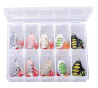 Savage Gear Rotex Spinner kit Perfect for Rivers, Streams and Stillwaters with Japanese Treble Hooks - 10 piece Kits - 8G, Silver