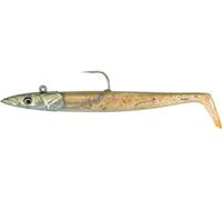 Savage Gear Sandeel V2 Sinking Lure 14cm 33g 4/0 Blue Sandeel | Realistic Saltwater Fishing Lure | Lively Kicking Action | Darting Jig Head | Forged Hook | Glass Rattle | Pro-Peg Holder | Code 1649152