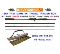 SAVAGE GEAR SG4 FAST GAME BC TRAVEL TRIGGER ROD 4pc+CASE SEA POWER LURE SPINNING