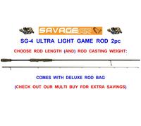 SAVAGE GEAR SG4 ULTRA LIGHT GAME ROD 2pc SEA SHORE LURE POWER FAST SPINNING