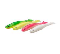 Savage Gear Slender Scoop Shad Mix - 4-Pack, Clear Water Fishing Lures, Ideal for Perch, Zander, Pike, Perfect for Freshwater Anglers, Smelt, Green Silver, Roach, Motor Oil Dark Water Mix 11 cm