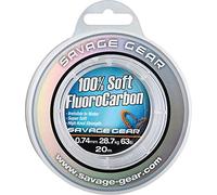 Savage Gear Soft Fluorocarbon Line 0.46 mm 35 m 12.3 kg Monofilament Fishing Line Fluoro Carbon Line Leader for Leaders
