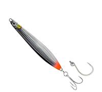 Savage Gear Surf Seeker 10cm 30g Silver/Black Mullet | Long Casting Bass Fishing Lure with Erratic Action | Instant 360 Rotation on Spin Stop | SGY 2X Trebles | 3/0 Inline Single Hook | 1645464