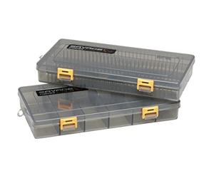 Savage Gear Tacklebox 23 x 11 x 3.5 cm Flat Lure Box Smoke Kit - 2 Fishing Boxes