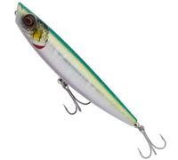 Savage Gear Pop Walker 2.0 - Saltwater & Freshwater Topwater Fishing Lure for Sea Bass, Pike, Bluefish & Predators, Long Cast, Built-in Rattle, Ultra-Sharp Treble Hooks Blue Green 11.5 cm
