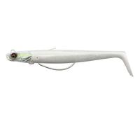Savage Gear Sandeel V2 WL - Weedless Sandeel Imitation with Lively Kicking Action, Rolling Rise Jig Head, Ideal for Saltwater Predator Fish like Pike, Bass & Zander White Pearl Silver 11.5 cm
