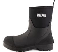 Savage Island Arran Short Neoprene Wellington Boots - Insulated Rubber Warm Waterproof Wellies in Black & Green