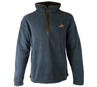 Savage Island Fleece Shooting Pullover Hunting Jumper with Pheasant Embroidery, Gunmetal, 3XL