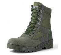 Savage Island Green Suede Side Zip Combat Boots, 10 UK