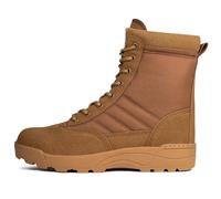 Savage Island Guardian Tactical Combat Boots - Side Zip & Lace Up Breathable Military Patrol Boots for Police, Outdoor, Cadets & Security - Coyote, UK 11