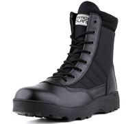 Savage Island Guardian Tactical Combat Boots - Side Zip & Lace Up Breathable Military Patrol Boots for Work, Police, Outdoor Work, Cadets & Security