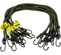 Savage Island Heavy Duty Bungee Cords with Hooks - 10 Pack - Choice of Sizes - Multi-Purpose Elastic Bungee Straps for Luggage, Roof Racks, Camping - Weatherproof & UV Resistant