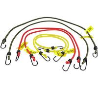 Savage Island Heavy Duty Elastic Military Bungee Cords Variety Pack - 2 x 60 cm, 2 x 80 cm and 2 x 100 cm (6 Piece)