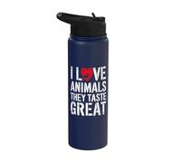 Savage Meat Joke Design Stainless Steel Insulated Water Bottle