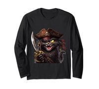 Savage Pirate Black Cat Legend Long Sleeve T-Shirt
