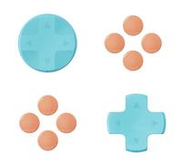 Savage Raven by Skull & Co. D-Pad Button Cap Set for Nintendo Switch 2 Joy-con - Neon Blue+Red