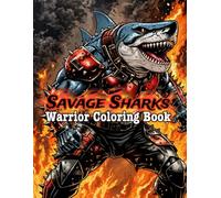 Savage Sharks: Warrior Coloring Book - Fierce Shark Warriors, Dark Fantasy Creatures & Stress Relief for Adults