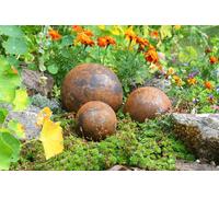 Savage Works Garden Ball Ornaments - Rusty Garden Metal Balls - Large
