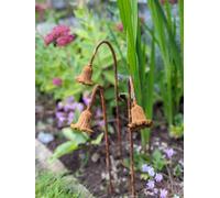 Savage Works Metal Bluebells Garden Sculptures - Rusty Metal Garden Flowers - Three sculptures