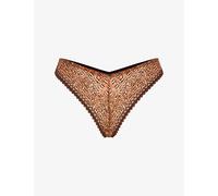 Savage X Fenty Womens Savage X Fenty Croc Crush Brazilian Stretch-Woven Briefs Cedar Brown S