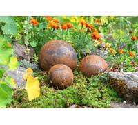 Savageworksuk Handmade Rusty Metal Garden Ball Ornaments - Mild Steel, Weatherproof Decorative Spheres, Multiple Sizes & Trio Sets