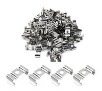 Savagrow 100Pcs LED Channel Mounting Clips Mirror Mounting Clips Cabinet Strip Light Clips U Shape Iron Nickel-Plated Channel Clips for 18mm/0.7" Wide Strips