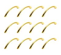 Savagrow 12pcs Modern Curved Arch Cabinet Pulls Zinc Alloy Gold Bow Drawer Pulls, 64mm (2.5") Hole Center