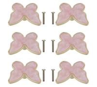 Savagrow 6Pcs Butterfly Drawer Knobs 2 Inch Decorative Cabinet Knobs Single Hole Cabinet Drawer Dresser Kitchen Wardrobe Furniture Household Pulls Hardware,Pink