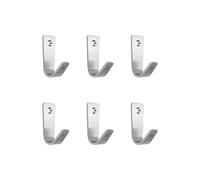 Savagrow 6pcs Single Hole Wall Mounted J-Type Clothes Hook Small Hooks for Hanging Cup,Coat,Hat,Bag,Towels with Screw, Silver
