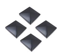 Savagrow Heavy Duty Iron Pyramid Post Cap with Screws Suitable for Actual 5.5" × 5.5" Wood Posts or Square pipe, Not Work for True 6" × 6" Posts (Black, 4PCS)