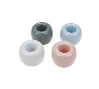 Savagrow Toothbrush Holder, Ceramic, 4pcs Mini, White/Blue/Grey/Pink