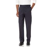 Savane Men's Flat Front Performance Chino Pant Casual, Ultimate Dark Navy, 38W x 32L