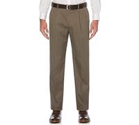 Savane Men's Pleated Ultimate Performance Chino Casual Pants, Shale, 52W x 32L Big Tall