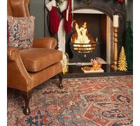 Savanna Machine Washable Rug - Traditional Medallion Flatwoven Cotton Rug with Stain Resistant, Non-Slip Backing - Living Room Bedroom Hallway Carpet 120cm x 170cm (3ft 11" x 5ft 7")