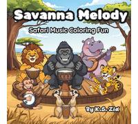 Savanna Melody: Cute Safari Animals Playing Instruments to Color